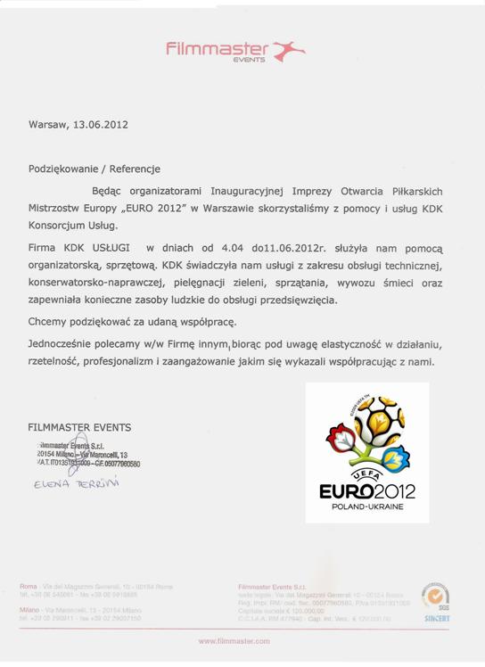 Obsuga Imprez Masowych - pomagalimy przy organizowaniu inauguracji EURO 2012